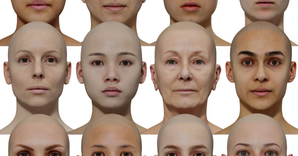 12 x Female 3D Head Model Bundle 2 | by 3dscanstore.com